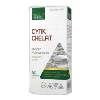 Medica Herbs Cynk Chelat kości mięśnie układ odpornościowy 60 kapsułek — zdjęcie 1