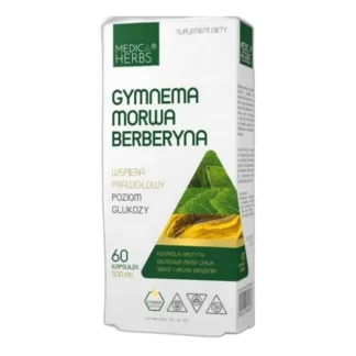 Suplement diety Medica Herbs Gymnema Morwa Berberyna 500 mg 60 kapsułek — zdjęcie 1