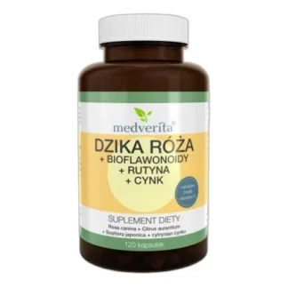Suplement diety Medverita dzika róża+bioflawonoidy+rutyna+cynk 120 kapsułek — zdjęcie 1