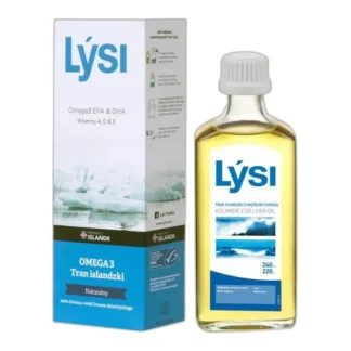 Tran Lýsi naturalny islandzki omega 3 DHA EPA witaminy A D E 240 ml — zdjęcie 1